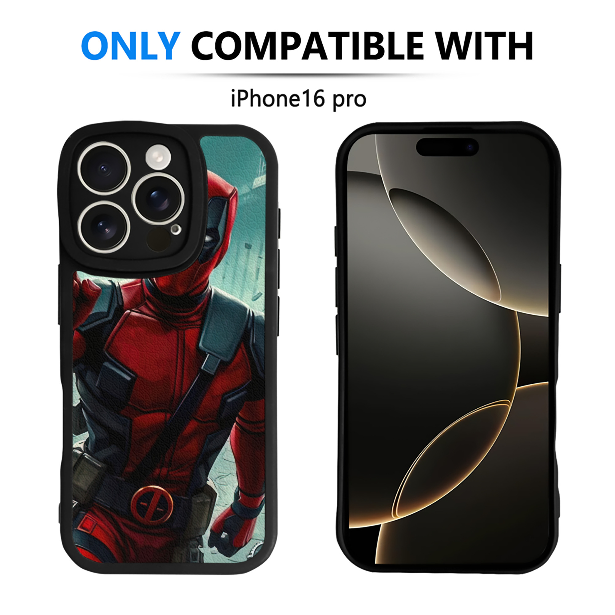 （画像用） Deadpool デッドプール 【iPhone 16シリーズ対応】シリコンスマホケース（レザー調） 材質：シリコン